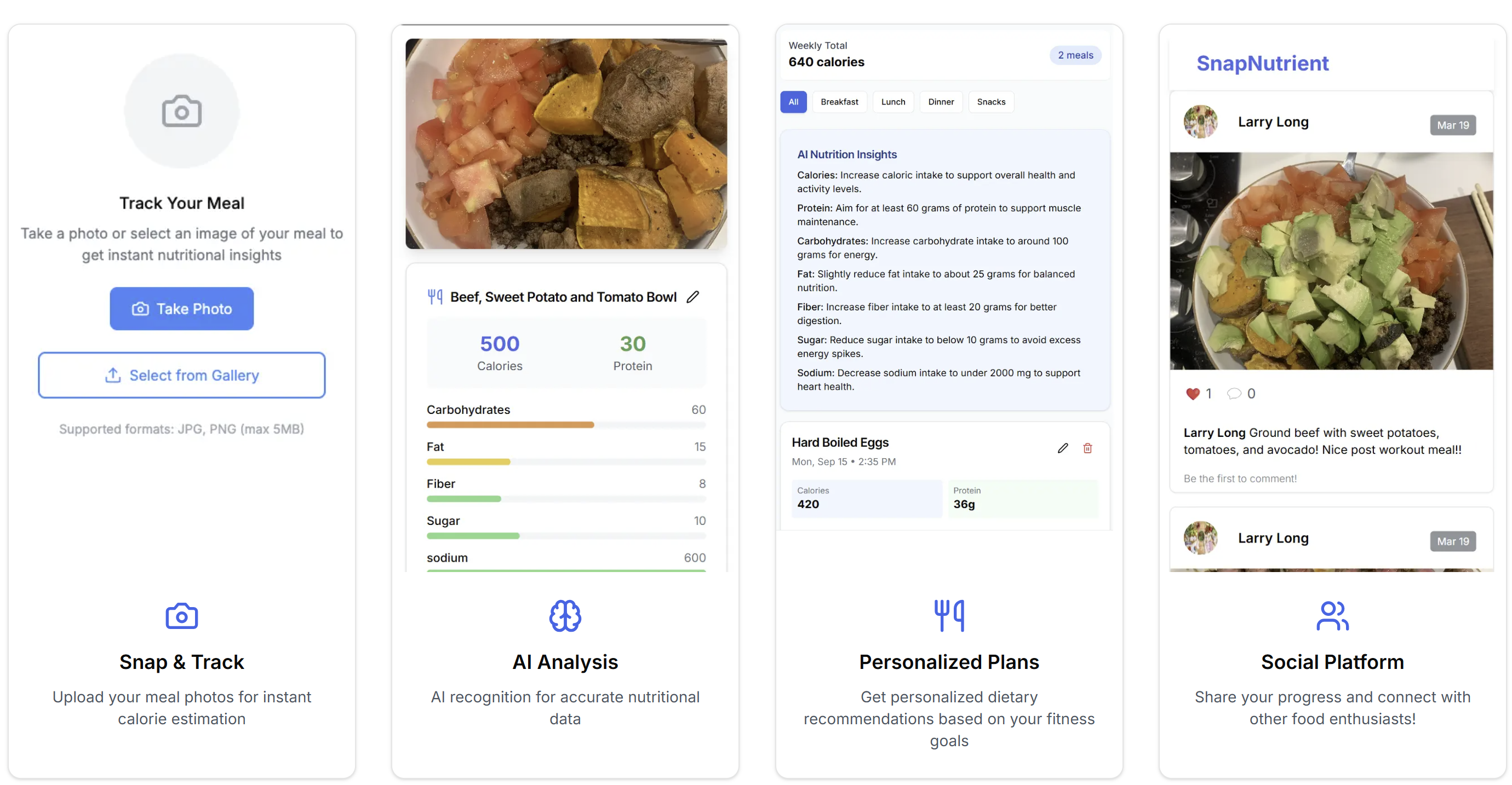 SnapNutrient - Your personalzied nutrition tracking platform desktop view